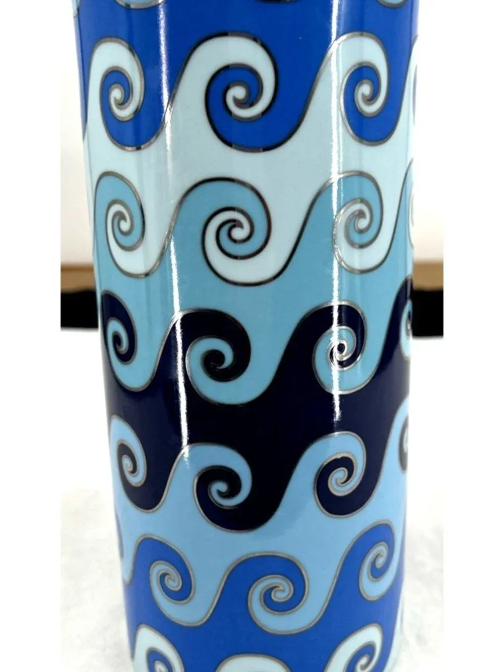Jonathan Adler Carnaby Waves Modern Porcelain Cylinder Vase 9